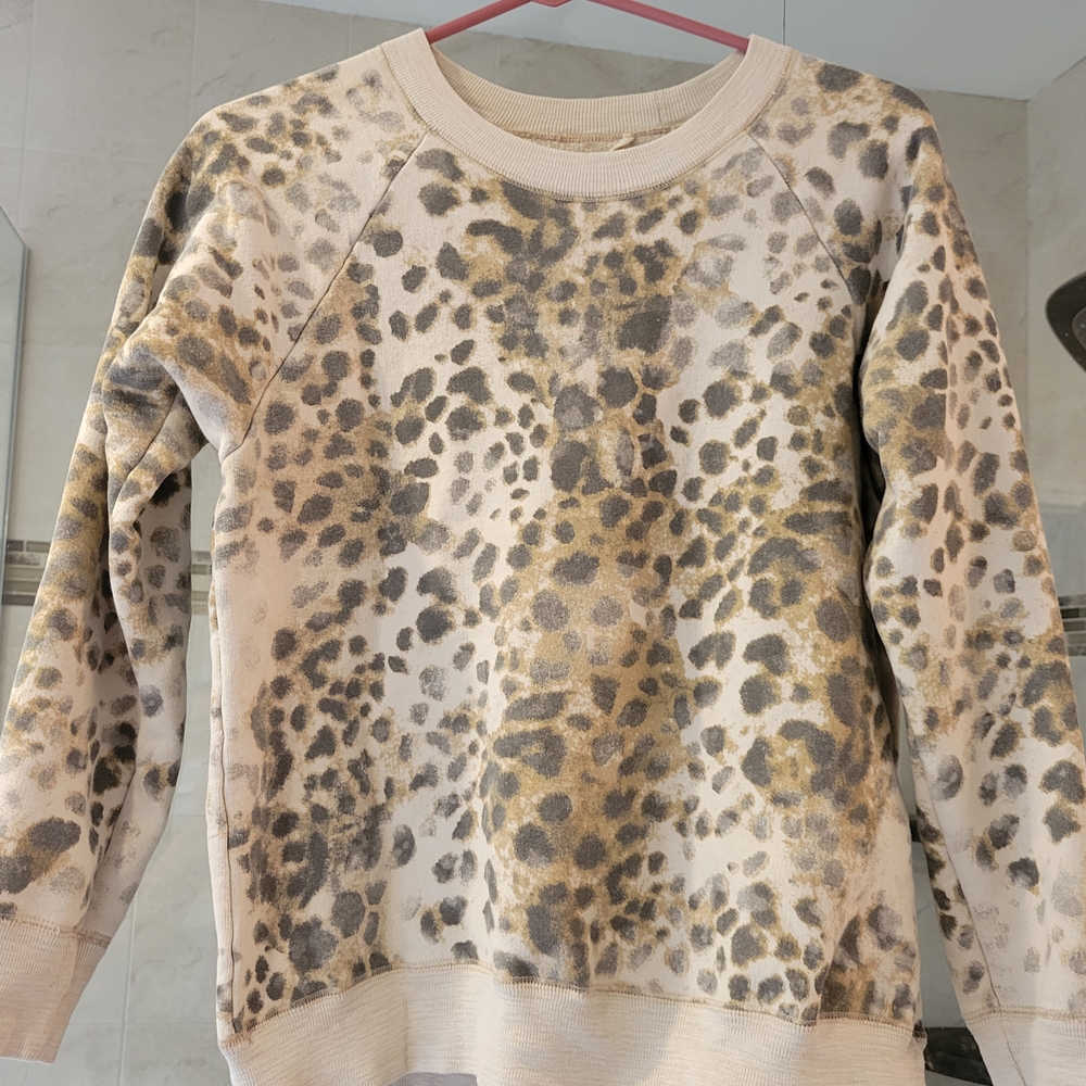 Isabel Marant Cream and Gray Animal Print Sweater